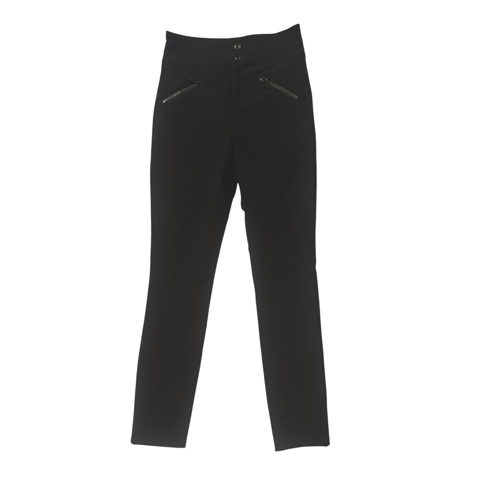 Alp-N-Rock Geneva Techno Black High Waisted Zipper Accent Pants XS, moto, modern